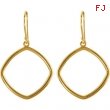 14K Yellow Gold 21x21 Pair Precious Metal Fashion Earrings