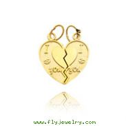14K Yellow Gold "I Love You" Break-Apart Heart Charm