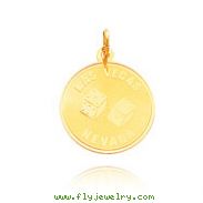 14K Yellow Gold "Las Vegas" Disc Pendant