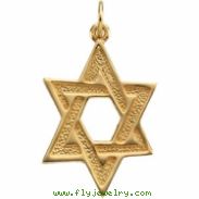 14K Yellow Gold 23.75x17.50 Star Of David