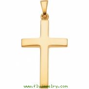 14K Yellow Gold 24.25x16 Cross Pendant