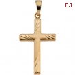 14K Yellow Gold 24x16 Cross Pendant