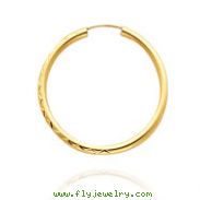 14K Yellow Gold 2.50x30mm Diamond Cut Endless Hoops