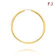 14K Yellow Gold 2.50x40mm Satin & Polished Diamond Cut Endless Hoops