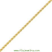 14K Yellow Gold 2.5mm Round Wheat Chain