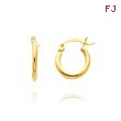 14K Yellow Gold 2x10mm Classic Hoops