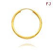 14K Yellow Gold 2x20mm Satin & Polished Diamond Cut Endless Hoops