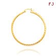 14K Yellow Gold 2x35mm Diamond Cut Round Tube Hoops