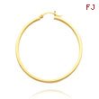 14K Yellow Gold 2x40mm Square Tube Hoops