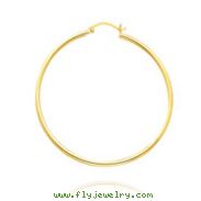 14K Yellow Gold 2x50mm Classic Hoops