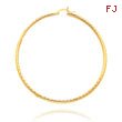 14K Yellow Gold 2x50mm Diamond Cut Round Tube Hoops