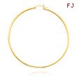 14K Yellow Gold 2x60mm Classic Hoops