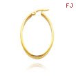 14K Yellow Gold 3.50mm Large Oval Classic Hoops