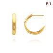 14K Yellow Gold 3.50x15mm C-Hoop Earrings