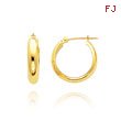 14K Yellow Gold 3.75x12mm Round Tube Hoops