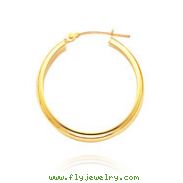 14K Yellow Gold 3.75x20mm Round Tube Hoops