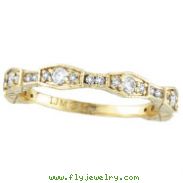 14K Yellow Gold .38ct Diamond Guard Stackable Band Ring