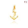 14K Yellow Gold 3D Anchor Pendant