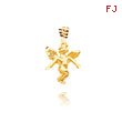 14K Yellow Gold 3D Angel Charm