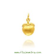 14K Yellow Gold 3D Apple Charm