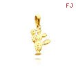 14K Yellow Gold 3D Cactus Pendant