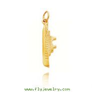 14K Yellow Gold 3D Cruise Ship Charm