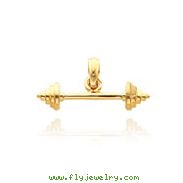 14K Yellow Gold 3D Dumbbell Pendant