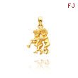 14K Yellow Gold 3D Gemini Zodiac Pendant