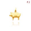 14K Yellow Gold 3D Pig Charm