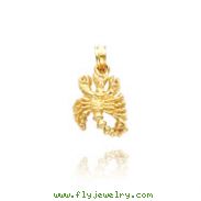 14K Yellow Gold 3D Scorpio Zodiac Pendant