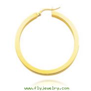 14K Yellow Gold 3x40mm Square Tube Hoops