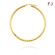 14K Yellow Gold 3x45mm Diamond Cut Tube Hoops