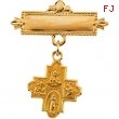 14K Yellow Gold 4-way Cross Baptismal Pin