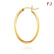 14K Yellow Gold 4x30mm Oval Hoops
