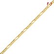 14K Yellow Gold 5.35mm Semi-Solid Figaro Chain