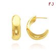 14K Yellow Gold 6.50x15mm C-Hoop Earrings