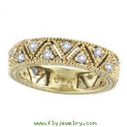 14K Yellow Gold .75ct Diamond Prong Setting Eternity Ring Band Eternity