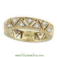 14K Yellow Gold .75ct Diamond Prong Setting Eternity Ring Band Eternity