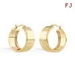 14K Yellow Gold 8.25x15mm Band Hoop Earrings