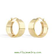 14K Yellow Gold 8.25x15mm Band Hoop Earrings