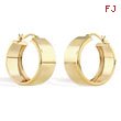 14K Yellow Gold 8.25x20mm Band Hoop Earrings