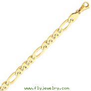 14K Yellow Gold 8.75mm Polished Fancy Figaro Link Bracelet