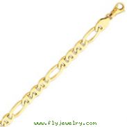 14K Yellow Gold 8.75mm Polished Fancy Figaro Link Bracelet