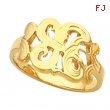 14K Yellow Gold A Initial Ring