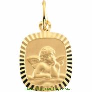 14K Yellow Gold Angel Pendant