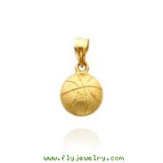 14K Yellow Gold Basketball Charm