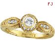 14K Yellow Gold Bezel Set .40ct Diamond Rustic-Style Ring