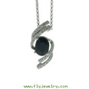 14K Yellow Gold Blue Sapphire & Diamond Necklace