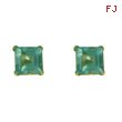 14K Yellow Gold Blue Topaz Stud Earrings