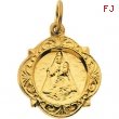 14K Yellow Gold Caridad Del Cobre Medal